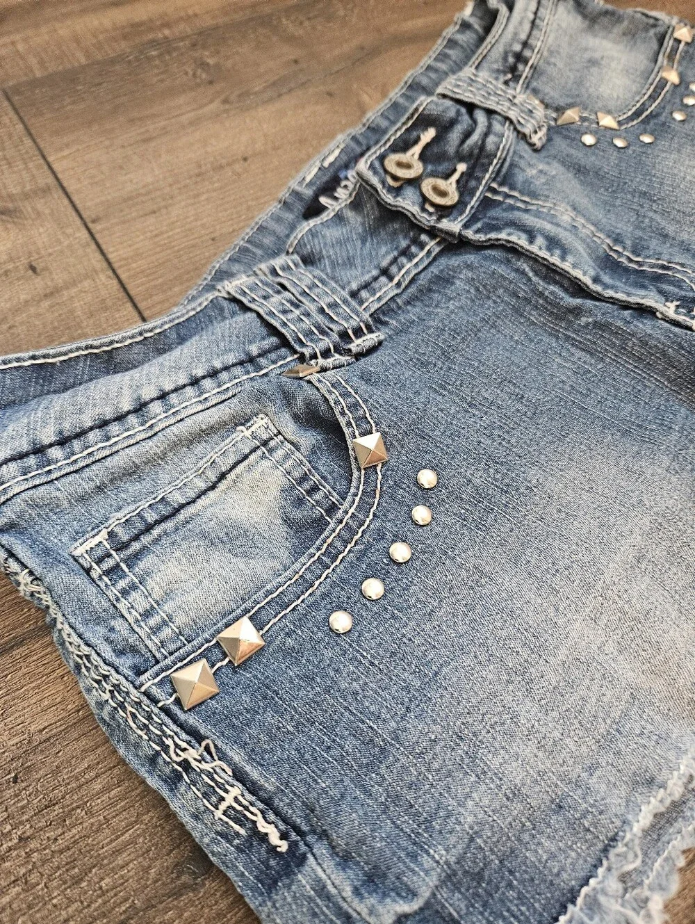 Angels Y2K Womens Denim Shorts